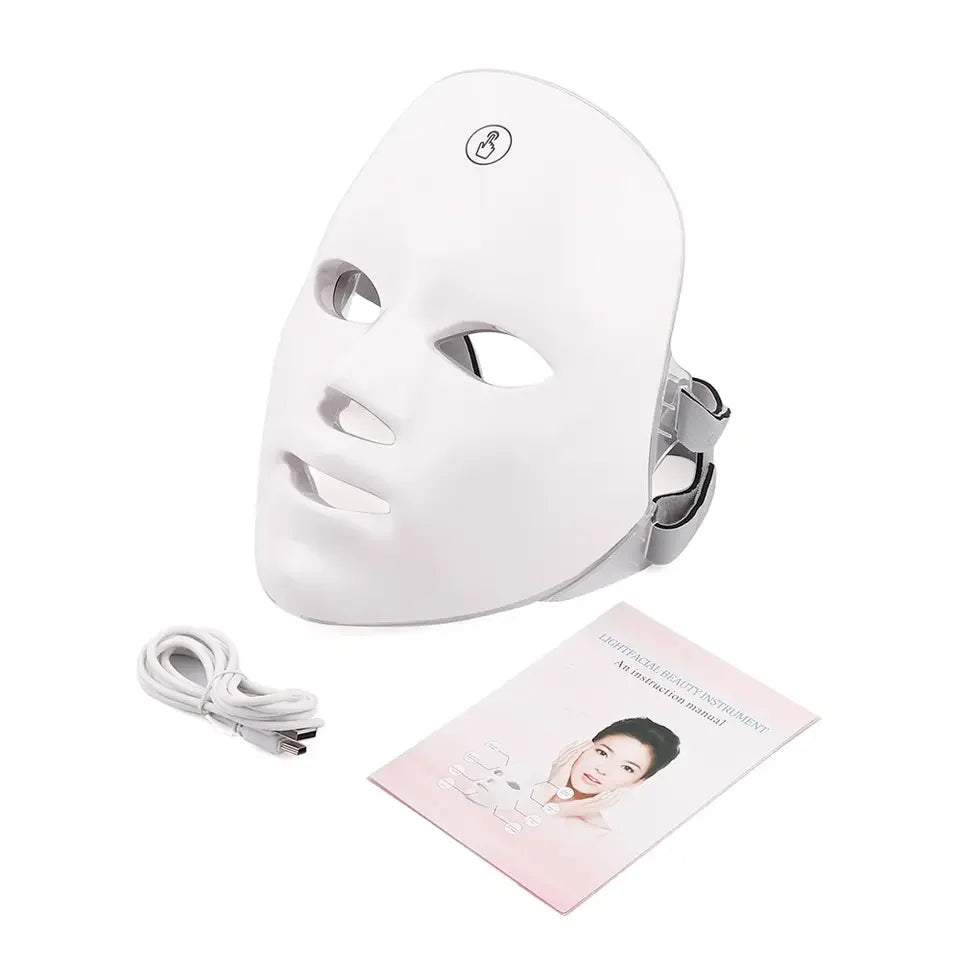 Professional Wireless 7 Colors LED Light PDT Therapy Home Use Facial Skin Whitening Beauty LED Face Mask Device
