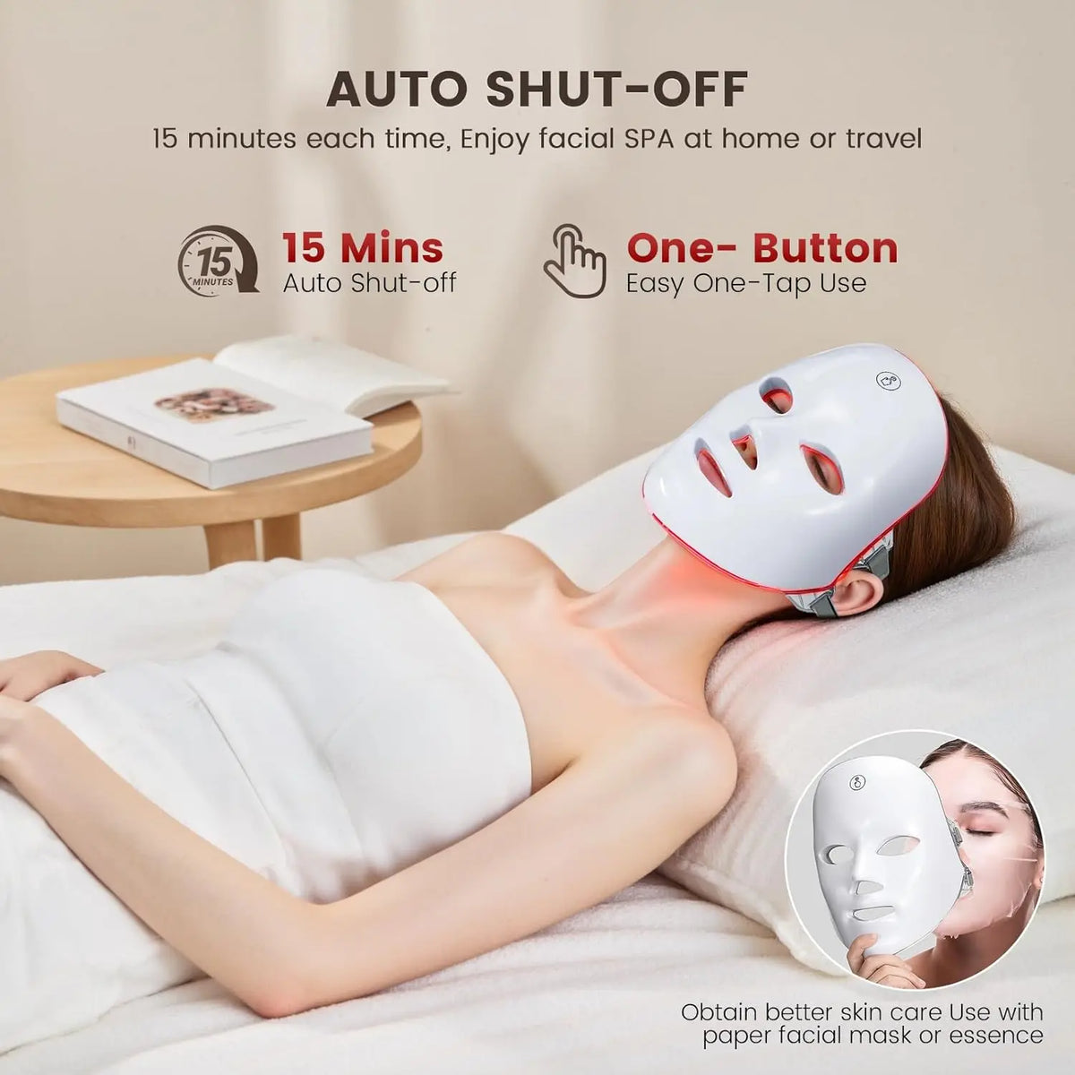 Professional Wireless 7 Colors LED Light PDT Therapy Home Use Facial Skin Whitening Beauty LED Face Mask Device